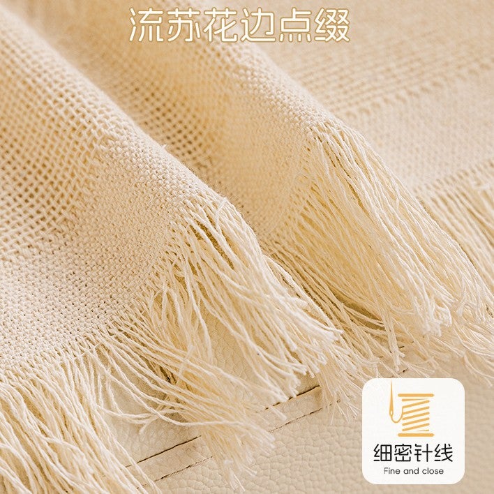 Ins Cream Style Single Sofa Towel Sofa Cover Cotton Thread Full Cover Straight Row Three-Person Non-Slip Sofa Cloth Cover Blanket - Image 4